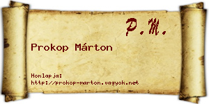 Prokop Márton névjegykártya