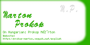 marton prokop business card